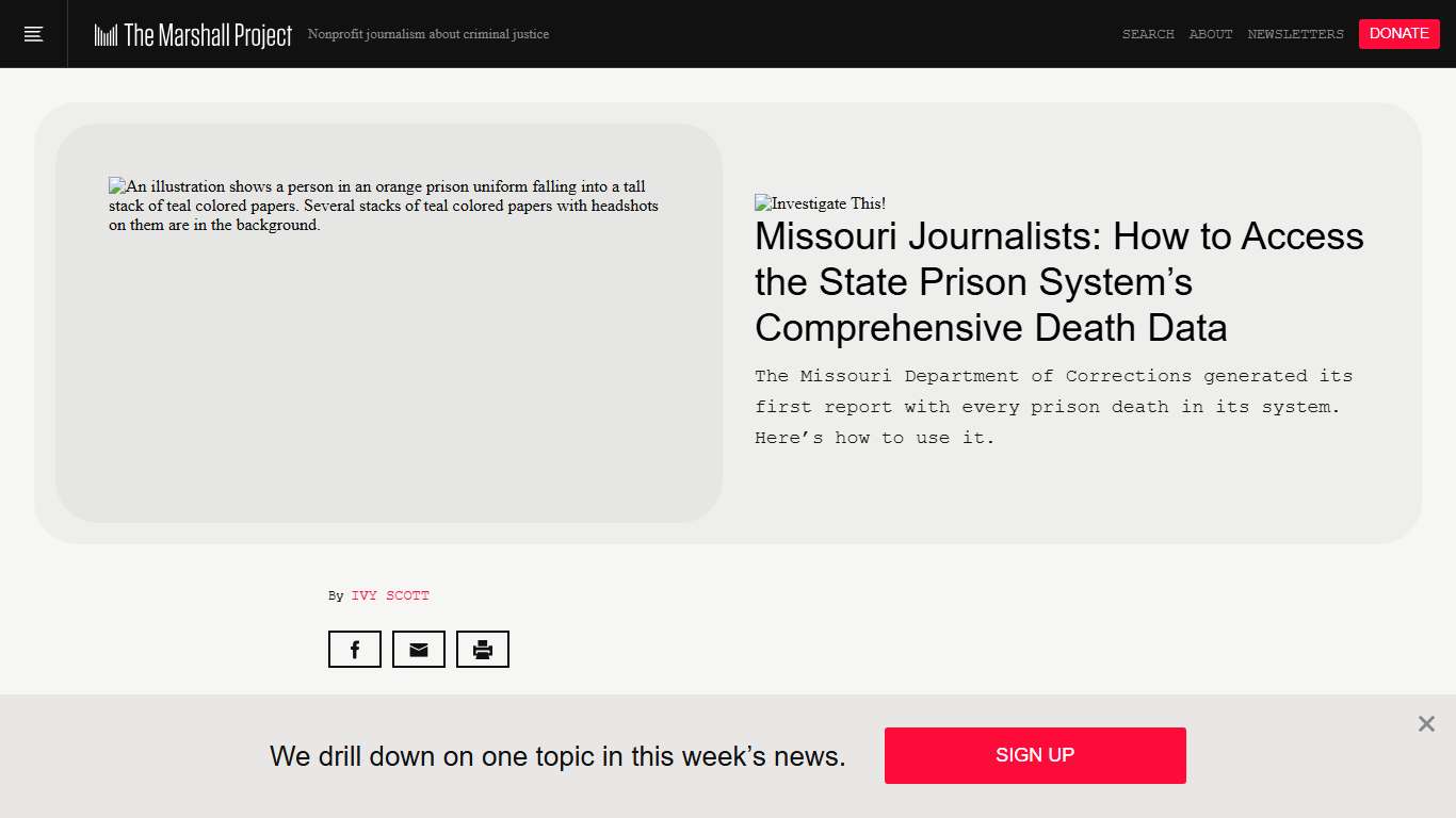 Missouri Journalists: How to Access the State Prison System’s Comprehensive Death Data | The Marshall Project